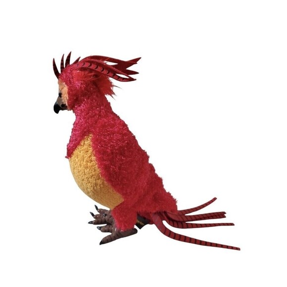 Harry Potter Fawkes Phoenix Plush Red Bird Felt Tail Crest Noble Collection 17” - Picture 3 of 12